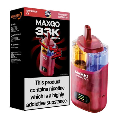 Relx Maxgo 33k Prefilled Vape Kit - Pack of 5 - Eliquid Base - Watermelon Ice / Strawberry Watermelon