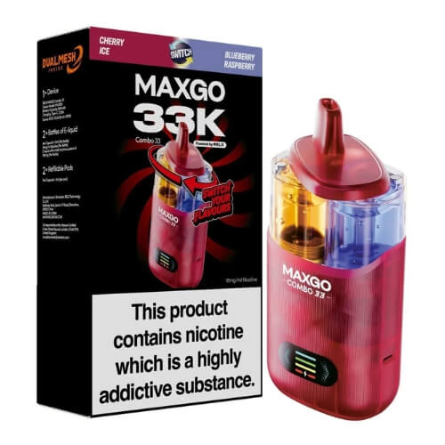 Relx Maxgo 33k Prefilled Vape Kit - Pack of 5 - Eliquid Base - Cherry Ice / Blueberry Raspberry