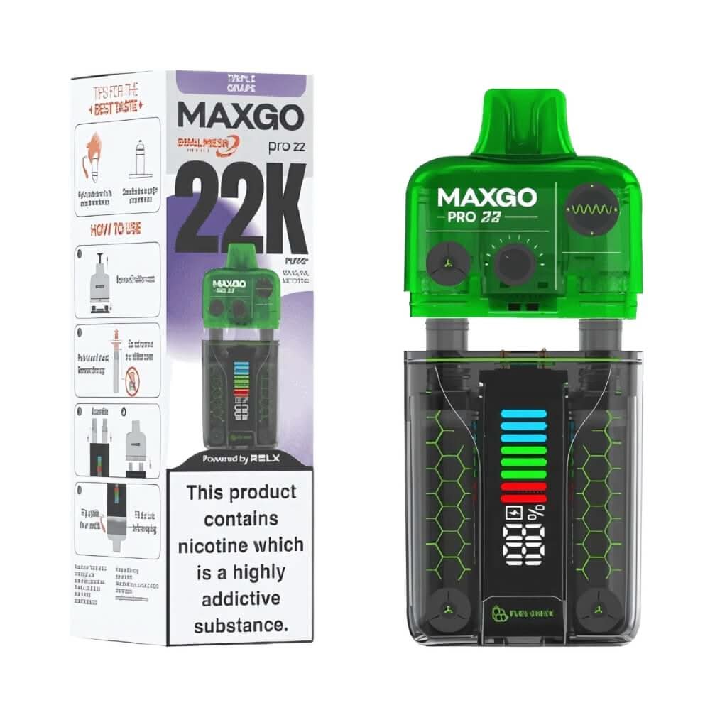 Relx Maxgo Pro 22000 Disposable Device - 20MG - Eliquid Base - Triple Grape