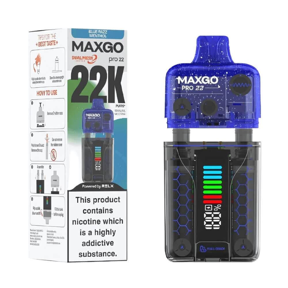 Relx Maxgo Pro 22000 Disposable Device - 20MG - Eliquid Base - Blue Razz Menthol
