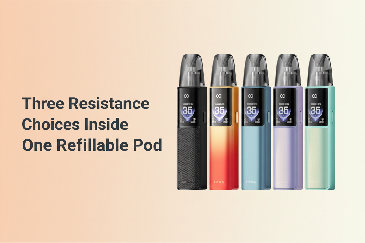   Three Resistance Choices Inside One Refillable Pod