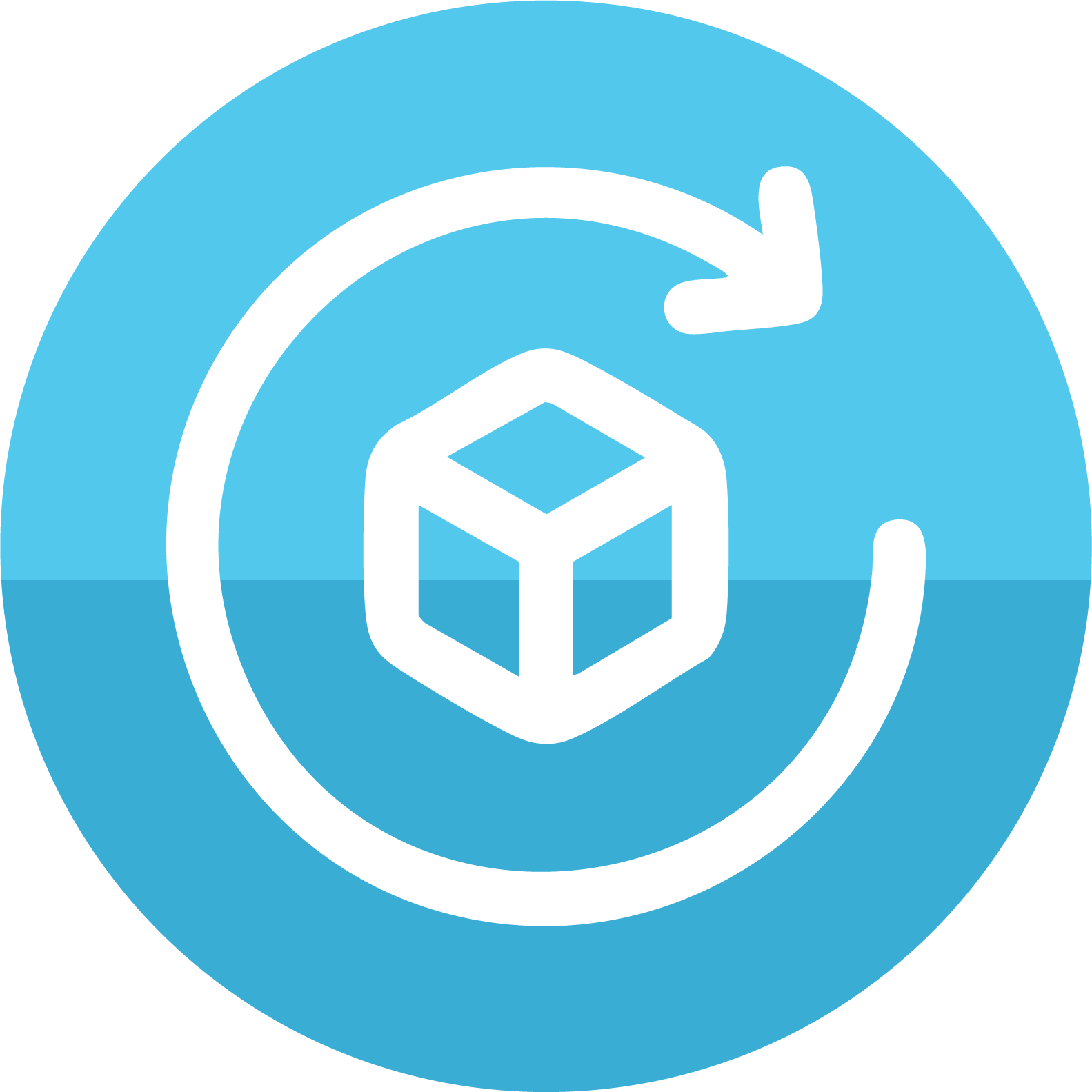 Return icon with box and circular arrow