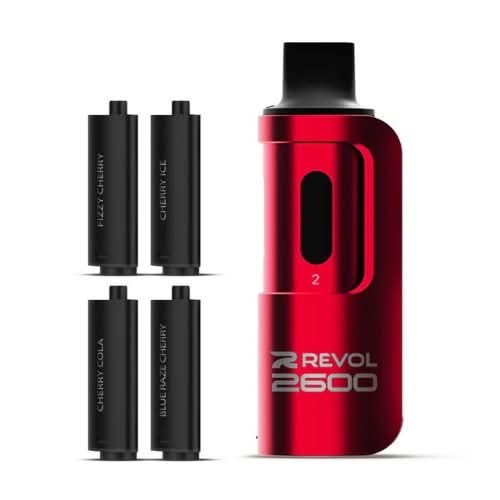 REVOL 2600 Puffs 4 In 1 Disposable Vape Device - 20 MG  - Cherry Series