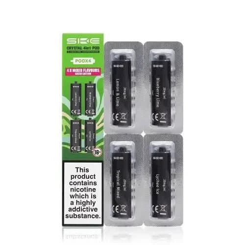 SKE Crystal 4 In 1 Pre-Filled Pods - 20MG  -Green Edition Mixed