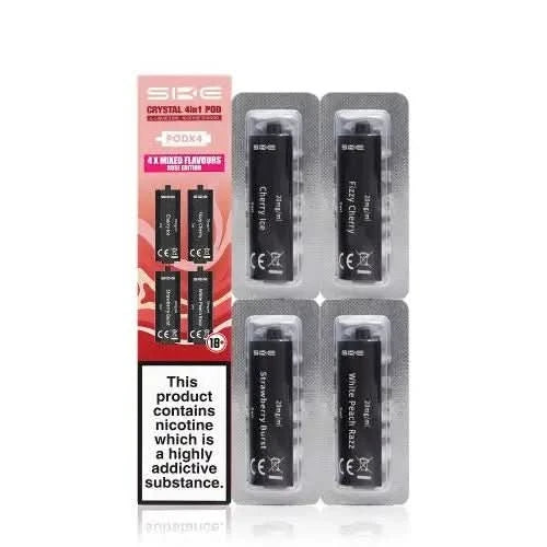 SKE Crystal 4 In 1 Pre-Filled Pods - 20MG  -Rose Edition Mixed