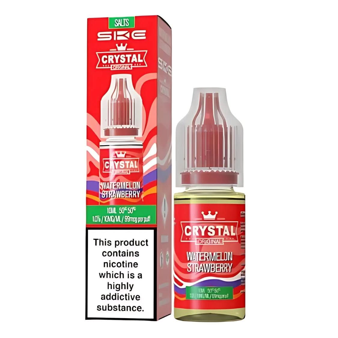 SKE Crystal NIC Salt 10ml, Watermelon Strawberry 