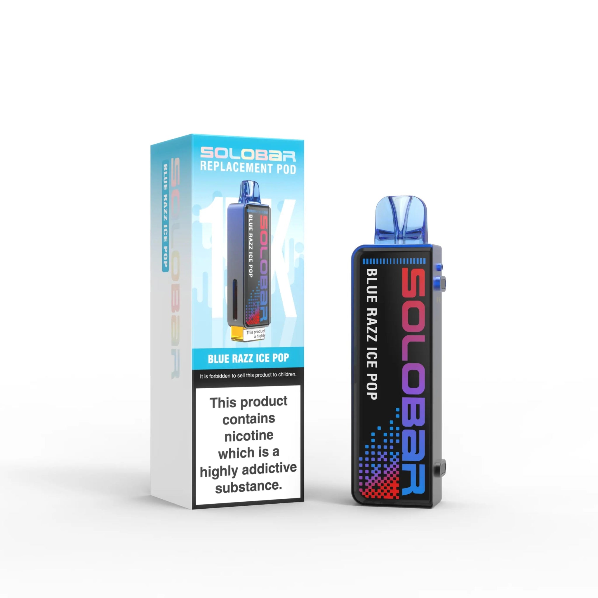 Solobar 15K Prefilled Pods - Eliquid Base - Blue Razz Ice Pop