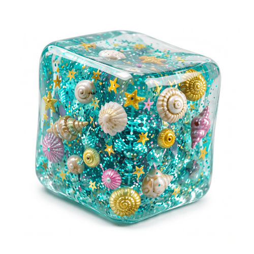 Squishy Life Cubes Ocean - Themed Stretchy Sensory Fidget Cube Toy with Floating Sea Life - Vapewholesalesupplier
