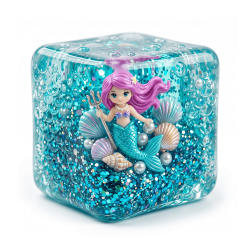 Squishy Life Cubes Ocean - Themed Stretchy Sensory Fidget Cube Toy with Floating Sea Life - Vapewholesalesupplier