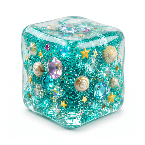 Squishy Life Cubes Ocean - Themed Stretchy Sensory Fidget Cube Toy with Floating Sea Life - Vapewholesalesupplier