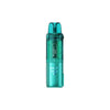 Turquoise vape device on a white background