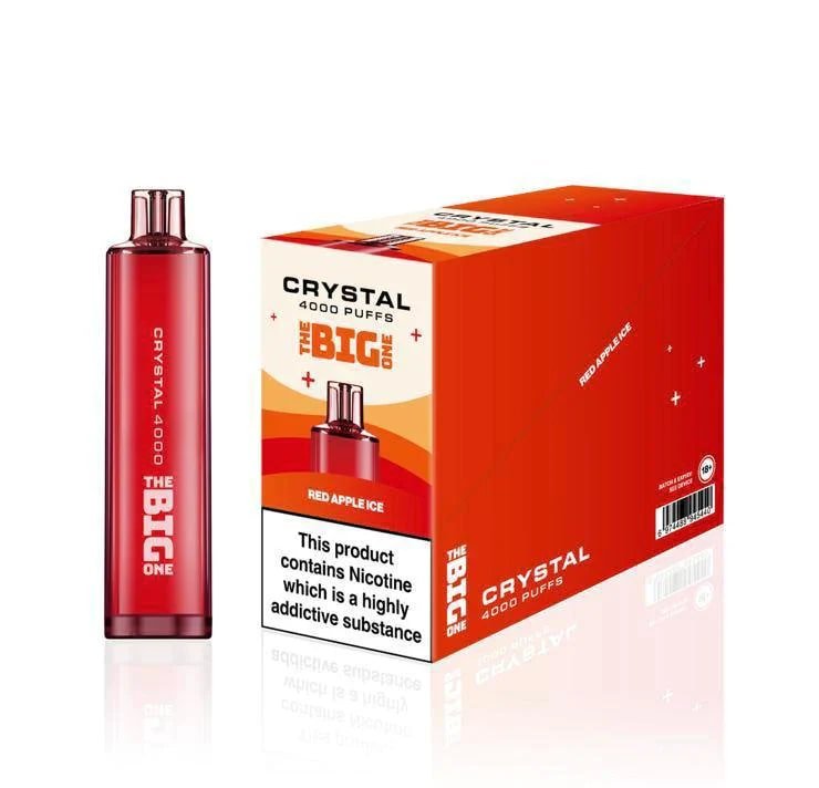 The Big One Crystal 4000 Disposable Vape Device 20MG - Eliquid Base - Red Apple ice