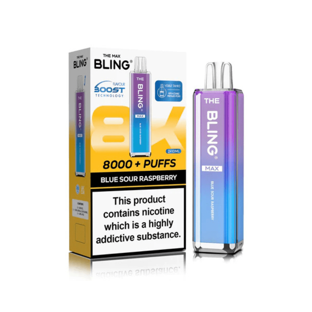 The Crystal Bling Max 8000 Prefilled Pod Kit - Eliquid Base - Blue Sour Raspberry