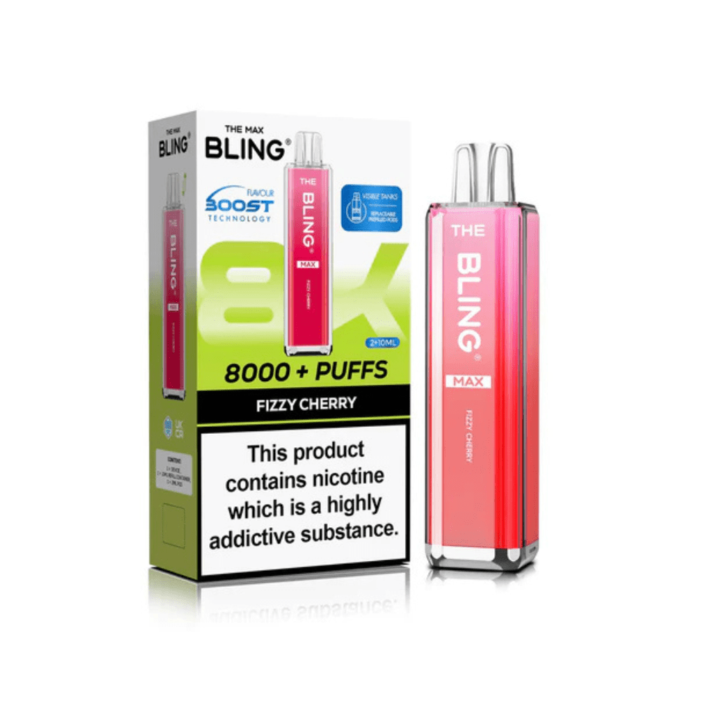 The Crystal Bling Max 8000 Prefilled Pod Kit - Eliquid Base - Fizzy Cherry