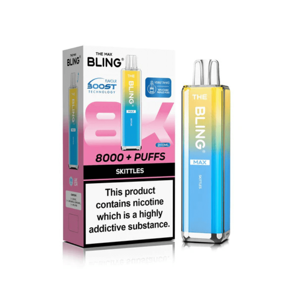 The Crystal Bling Max 8000 Prefilled Pod Kit - Eliquid Base - Skittles