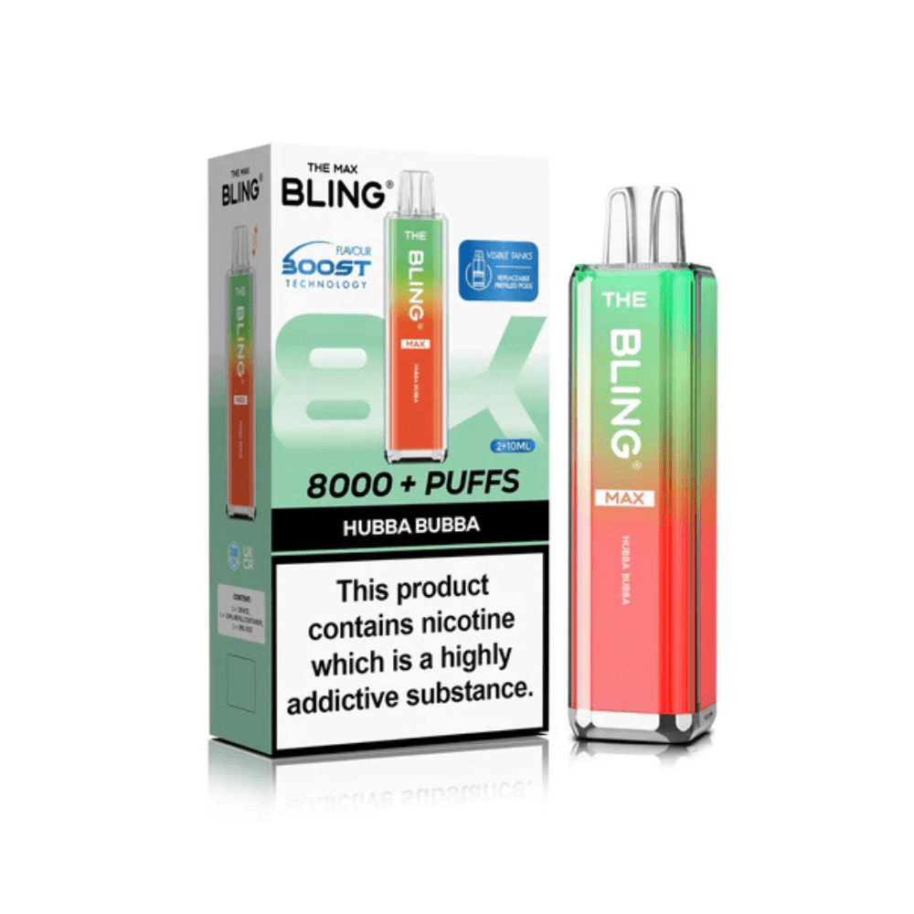 The Crystal Bling Max 8000 Prefilled Pod Kit - Eliquid Base - Hubba Bubba