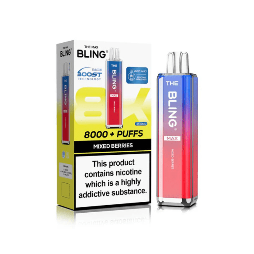 The Crystal Bling Max 8000 Prefilled Pod Kit - Eliquid Base - Mixed Berries