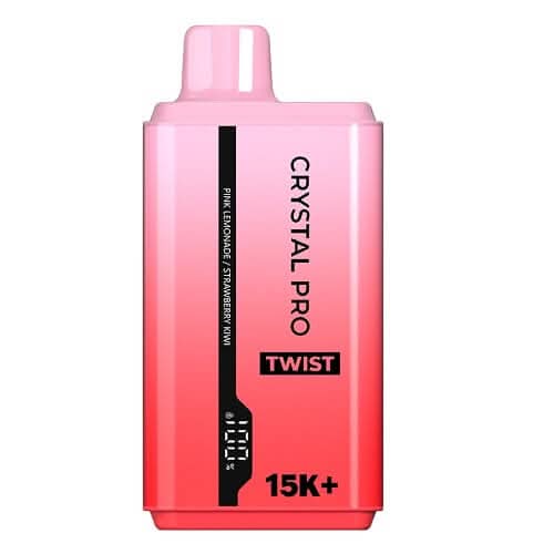 The Crystal Pro Twist 15000+ Puff Disposable Vape Device - Pink lemonade / Strawberry Kiwi