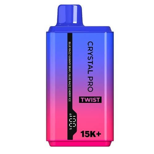 The Crystal Pro Twist 15000+ Puff Disposable Vape Device - Blue razz gummy bear / Blue Razz Cherry Ice