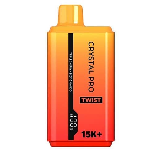 The Crystal Pro Twist 15000+ Puff Disposable Vape Device - Triple Cherry / Exotic Mango
