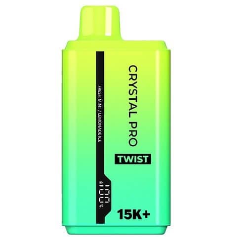 The Crystal Pro Twist 15000+ Puff Disposable Vape Device  - Fresh Mint / Lemonade Ice