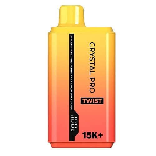 The Crystal Pro Twist 15000+ Puff Disposable Vape Device - Strawberry Raspberry Cherry Ice / Strawberry Banana