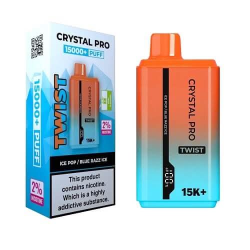 The Crystal Pro Twist 15000+ Puff Disposable Vape Device - Ice Pop / Blue Razz Ice