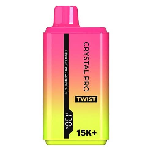 The Crystal Pro Twist 15000+ Puff Disposable Vape Device  - Lemon and Lime / Watermelon Ice
