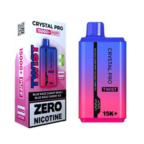 The Crystal Pro Twist 15000+ Puff Disposable Vape Device -Blue Razz Gummy Bear/ Blue Razz Cherry Ice