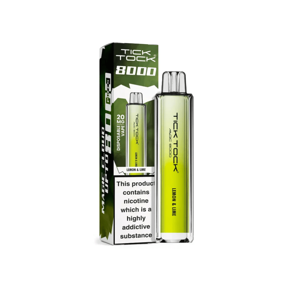 Tick Tock Magic 8000 Puffs Prefilled Pod Kit - Eliquid Base - Lemon and Lime