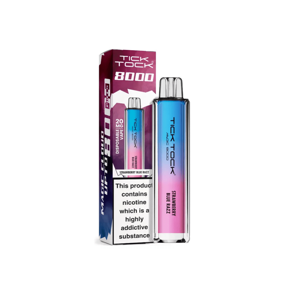 Tick Tock Magic 8000 Puffs Prefilled Pod Kit - Eliquid Base - Strawberry Blue Razz