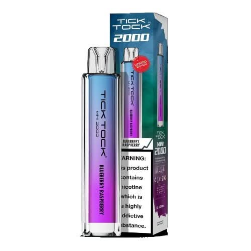 Tick Tock Mini 2000 Puffs Disposable Vape Device - 20MG - Eliquid Base - Blue Raspberry