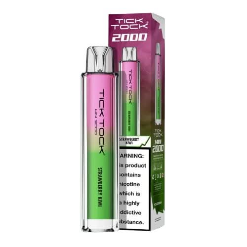 Tick Tock Mini 2000 Puffs Disposable Vape Device - 20MG - Eliquid Base - Strawberry Kiwi