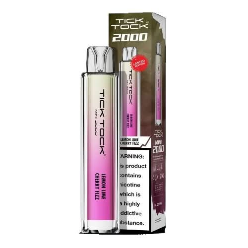 Tick Tock Mini 2000 Puffs Disposable Vape Device - 20MG - Eliquid Base - Lemon Lime Cherry Fizz
