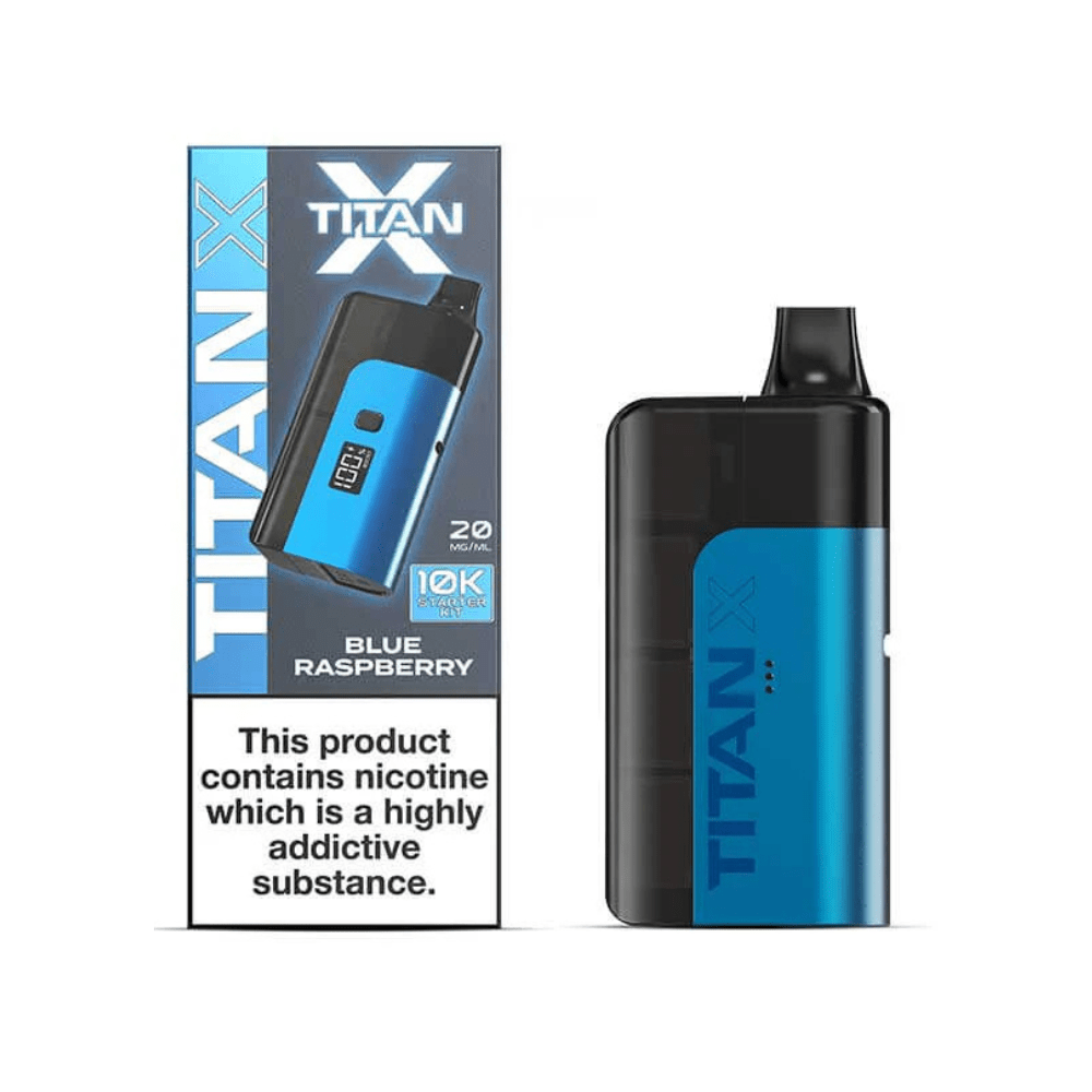 Titan X Prefilled Pod Vape Kit - Eliquid Base - Blue Raspberry