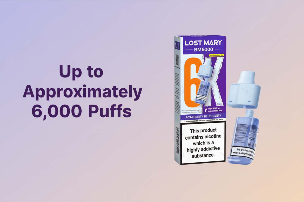 Up to Approximately 6,000 Puffs