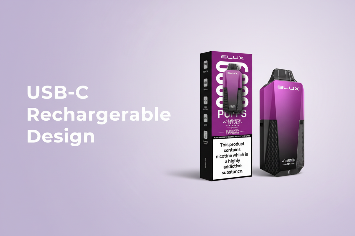 USB-C Rechargeable Design