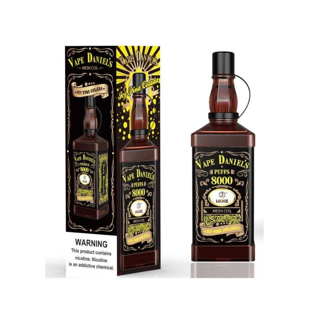 Vape Daniel’s 8000 Puffs Disposable Vape - Eliquid Base - Blue label on rocks