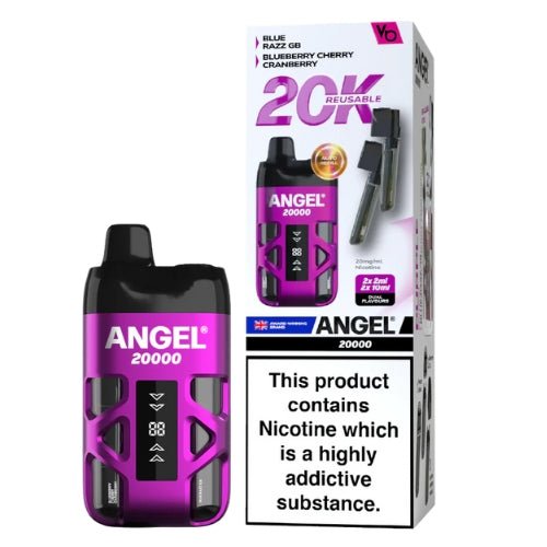 Vapes Bar Angel 20000 Disposable Device  20MG, Blue Razz Gummy Bear , Blueberry Cherry Cranberry