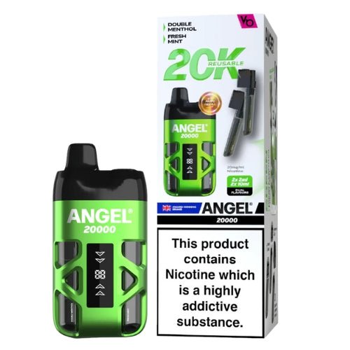 Vapes Bar Angel 20000 Disposable Device  20MG, Double Menthol , Fresh Mint