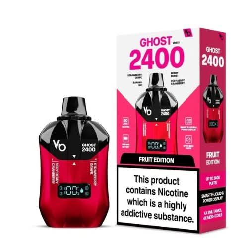 Vapes Bar Ghost 2400 Puffs 4 in 1 Disposable Vape Kit - Eliquid Base - Fruit Edition