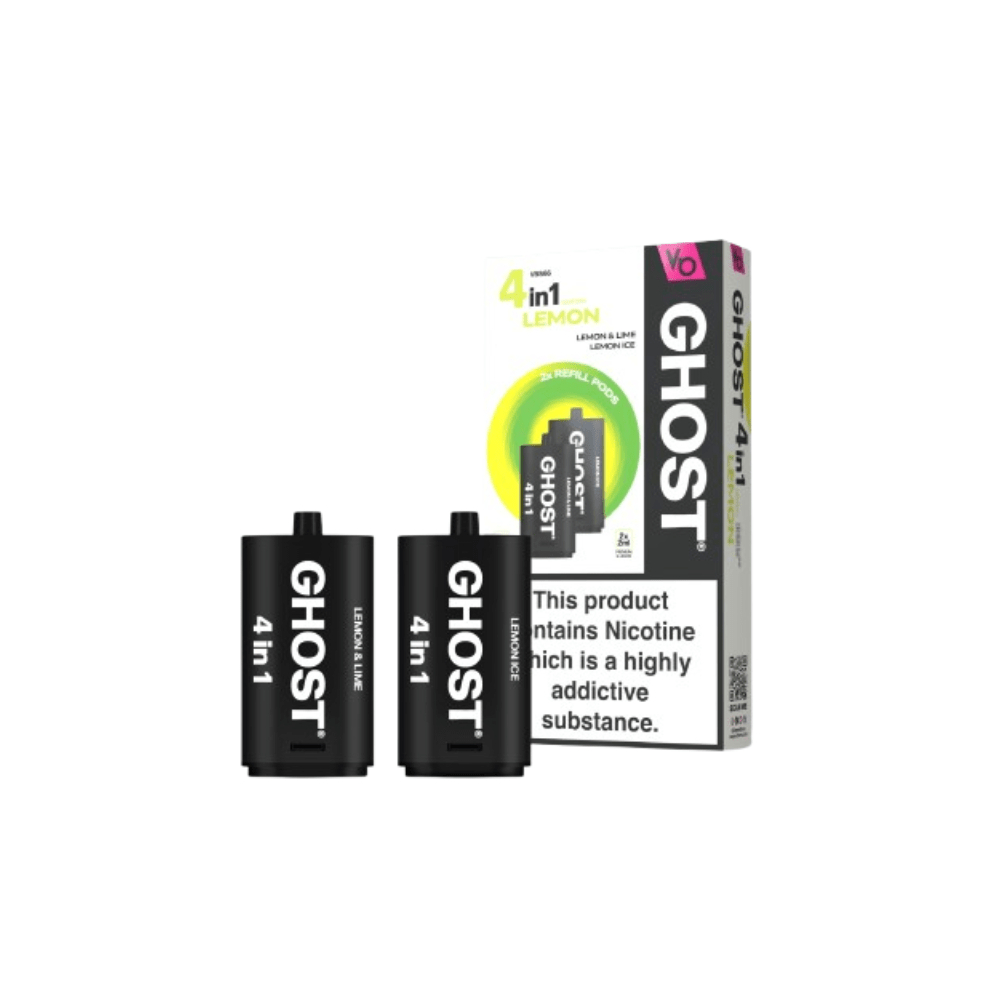 Vapes Bar Ghost 4 - in - 1 Refill Pods - Eliquid Base - Lemon Edition