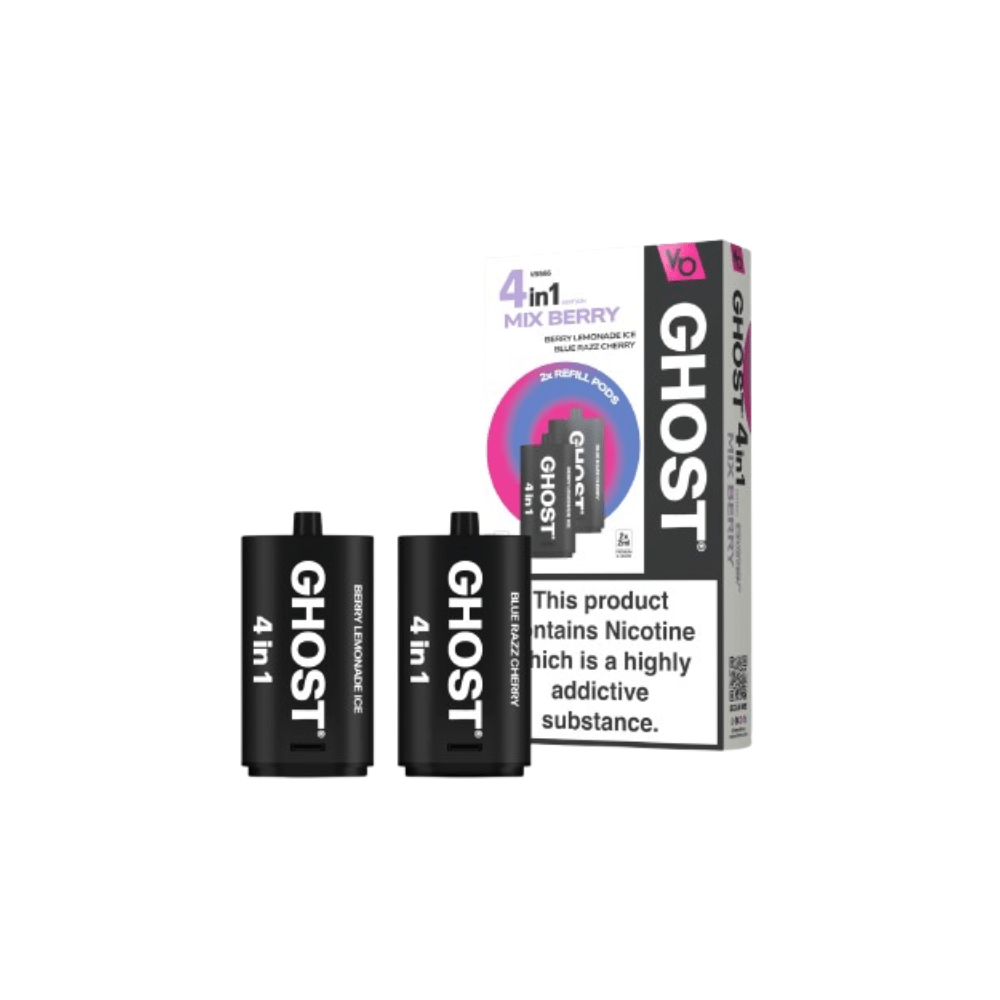 Vapes Bar Ghost 4 - in - 1 Refill Pods - Eliquid Base - Mix Berry Edition