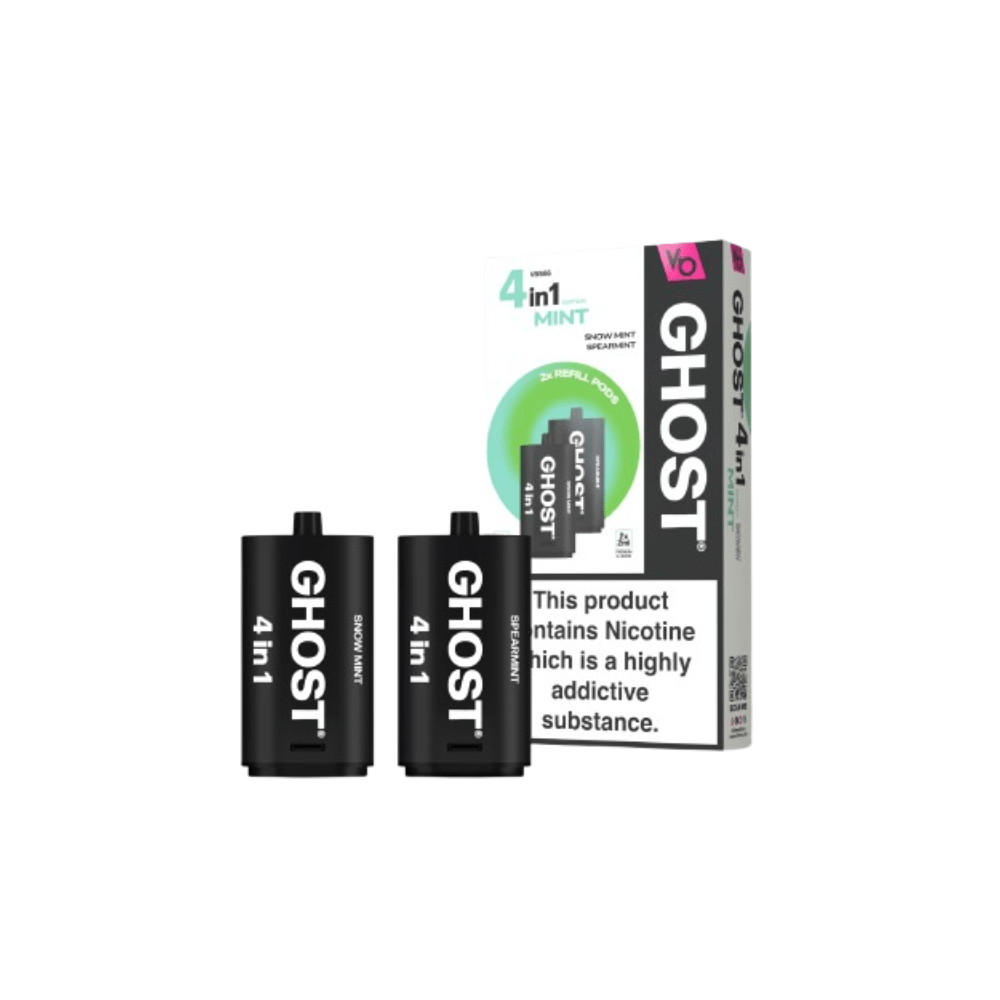 Vapes Bar Ghost 4 - in - 1 Refill Pods - Eliquid Base - Mint Edition