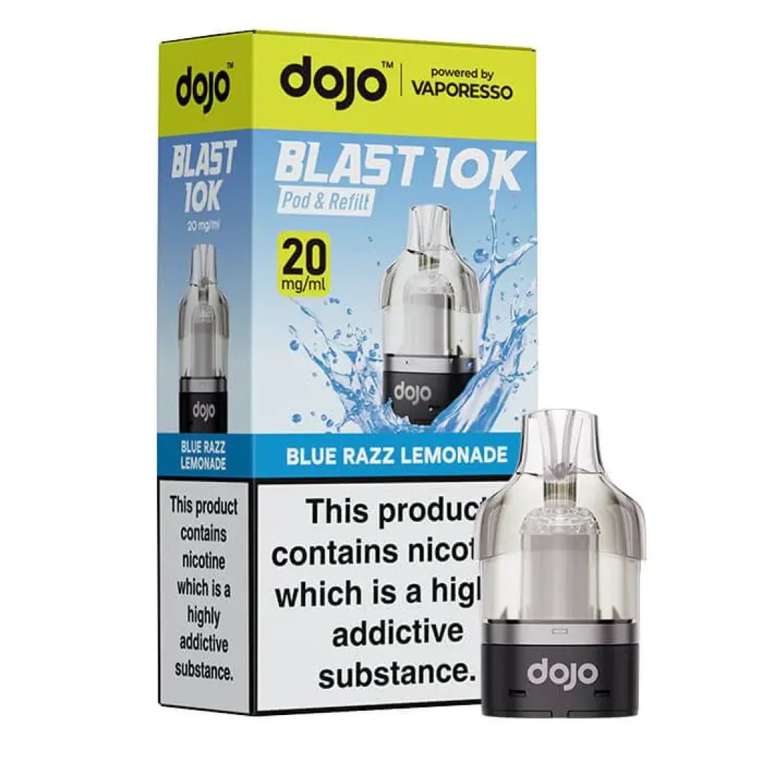 Vaporesso Dojo Blast 10k Puff Pre - Filled Replacement Pods - Eliquid Base - BLUE RAZZ LEMONADE
