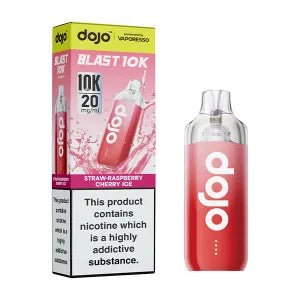 Vaporesso Dojo Blast 10k Puff Pre - Filled Replacement Pods - Eliquid Base - Straw - Raspberry Cherry Ice