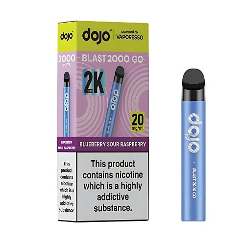 Vaporesso Dojo Blast 2000 Go Prefilled Pod Vape Kit - Pack of 5 - Eliquid Base - Blueberry Sour Raspberry