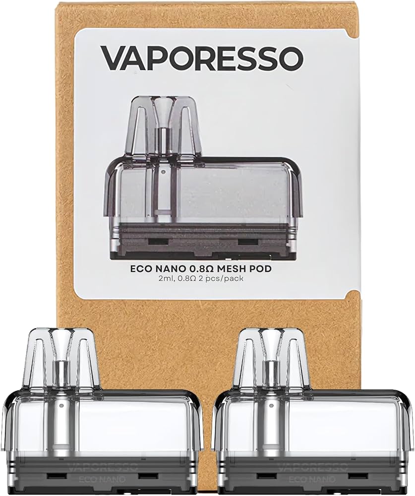Vaporesso Eco Nano Replacement Pods I Pack of 2 - Eliquid Base - MESH 0.8 ohm