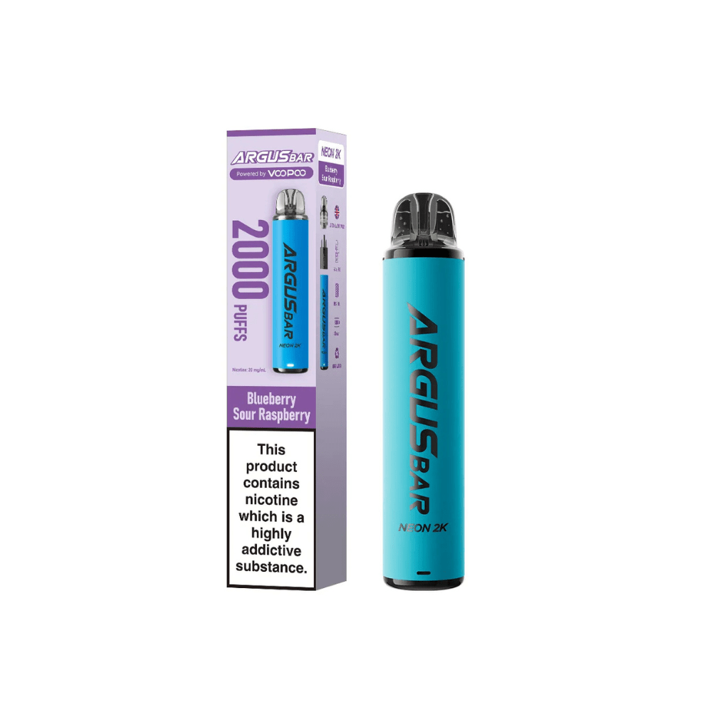 Voopoo Argus Bar Neon 2K Prefilled Pod Kit - Eliquid Base - Blueberry Sour Raspberry