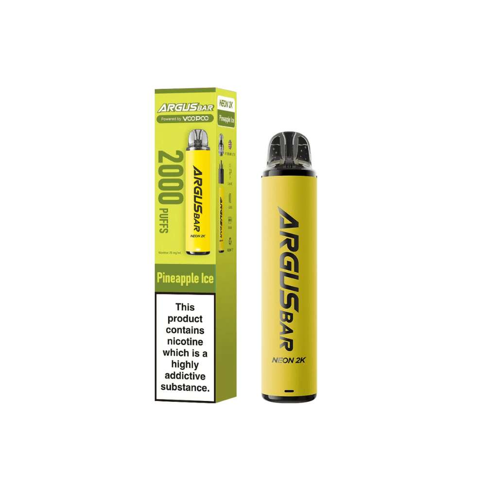 Voopoo Argus Bar Neon 2K Prefilled Pod Kit - Eliquid Base - Pineapple Ice